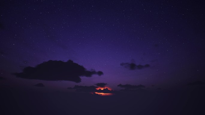 满天星斗旭日初升鱼肚白太阳升起晨曦素材