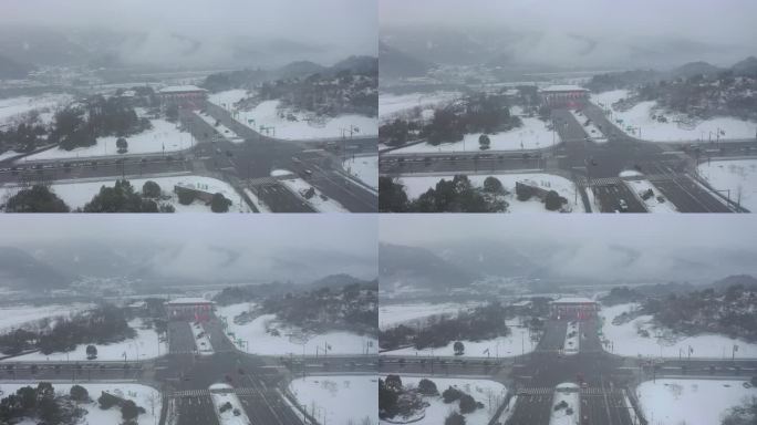 临安高速口收费站雪景