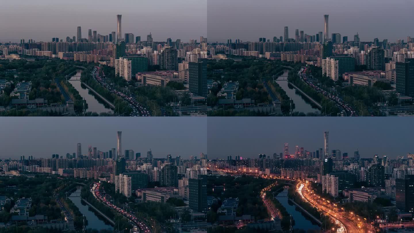北京地标左安门桥-国贸日转夜