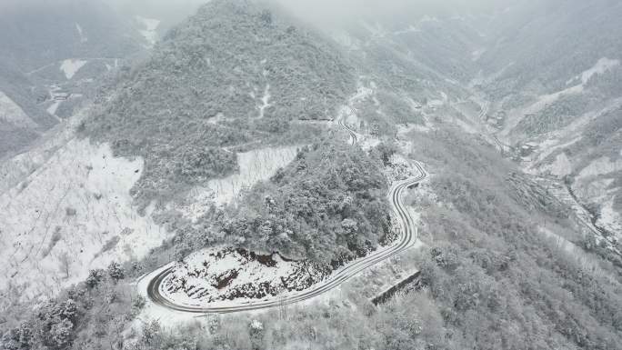 杭州临安禾牵线大明山雪景