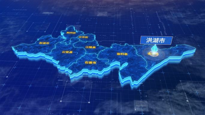 荆州市洪湖市蓝色三维科技区位地图