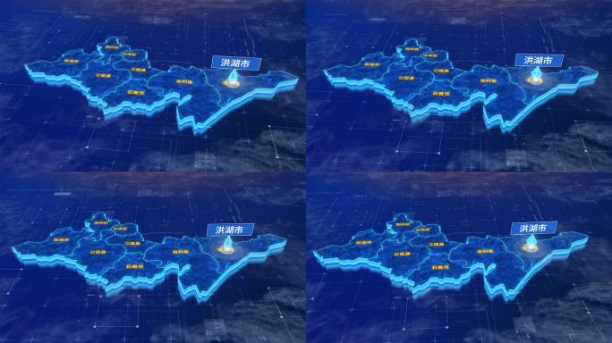 荆州市洪湖市蓝色三维科技区位地图