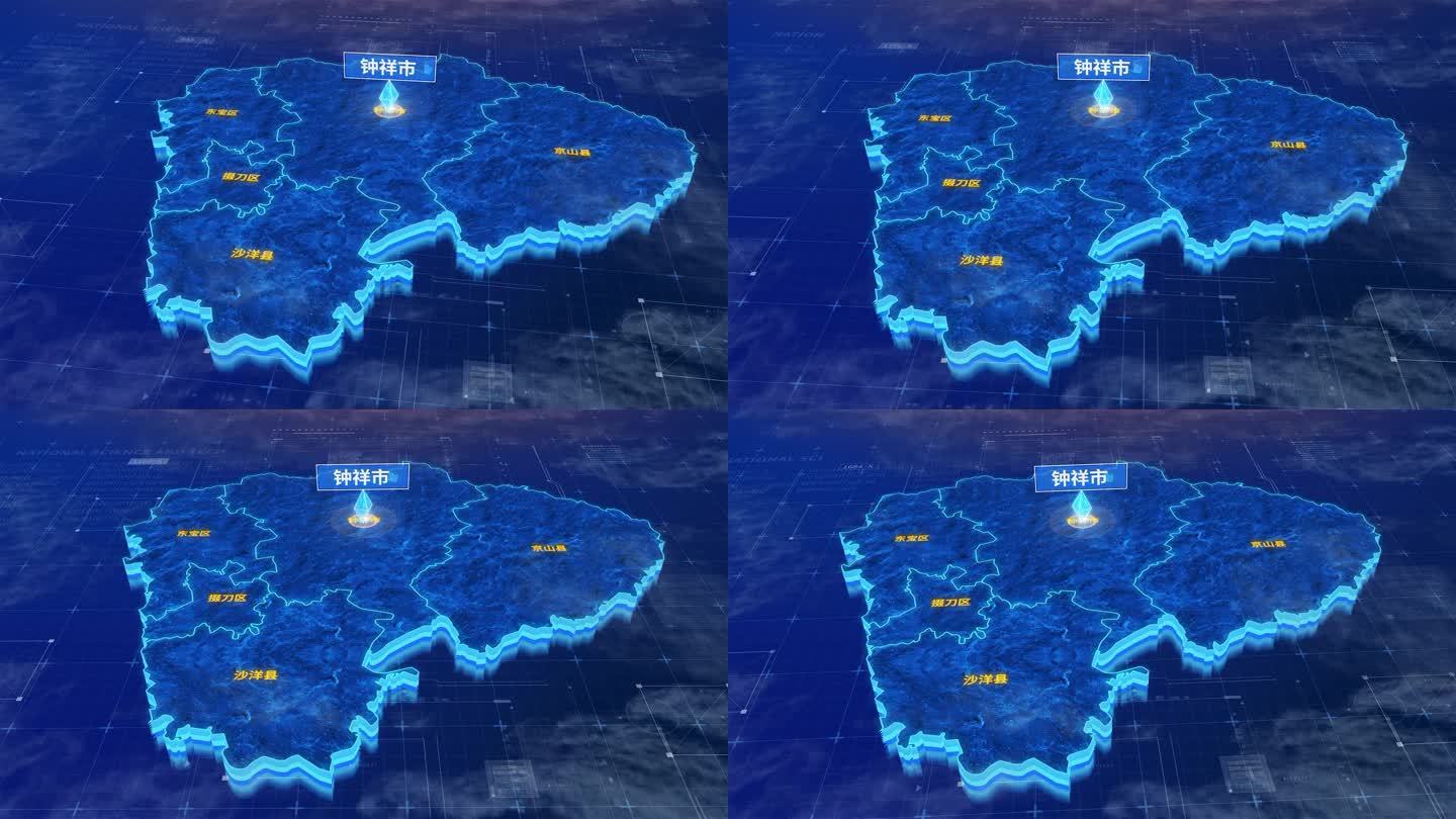 荆门市钟祥市蓝色三维科技区位地图