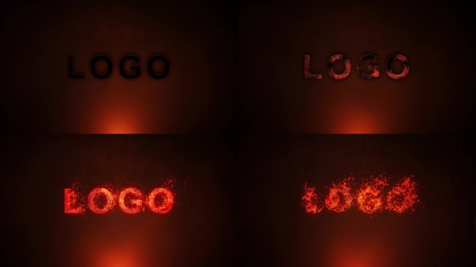 粒子火焰燃烧LOGO文字特效4KAE工程