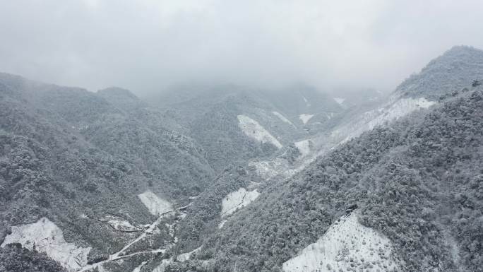 杭州临安禾牵线大明山雪景