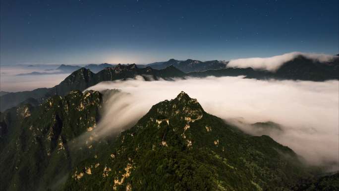 北京箭扣长城星空云海延时