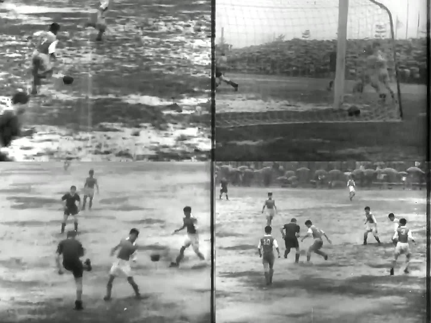 1953年西德与日本足球队雨中比赛