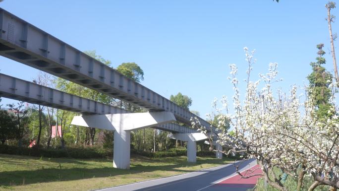 重庆璧山云巴 春天 美景 重庆轨道交通