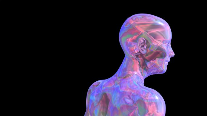 赛博朋克 酸性人物头像人头虚拟人人体雕塑