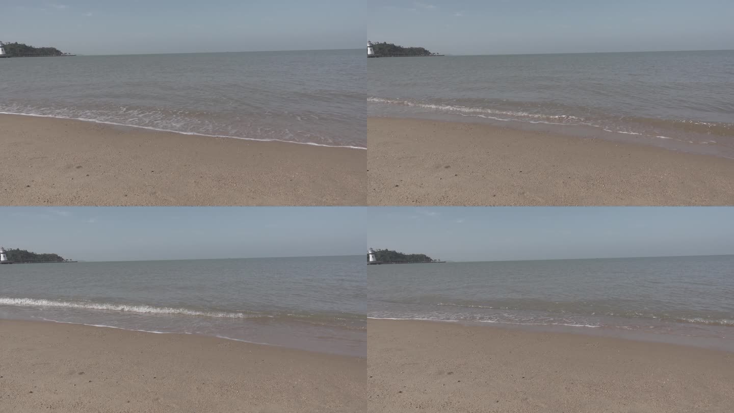 沙滩大海海浪风景空镜