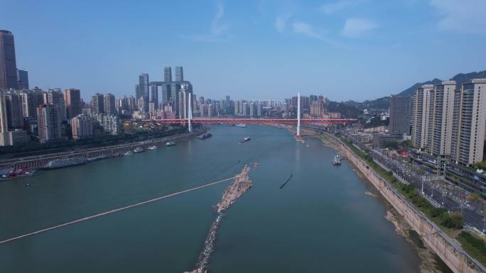 重庆东水门长江大桥江景