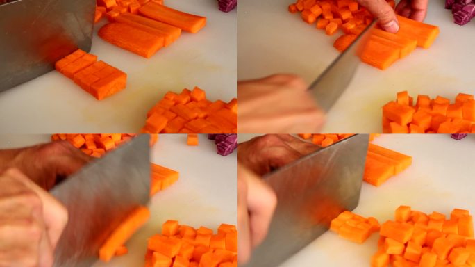 A022-凉皮美食-切胡萝卜
