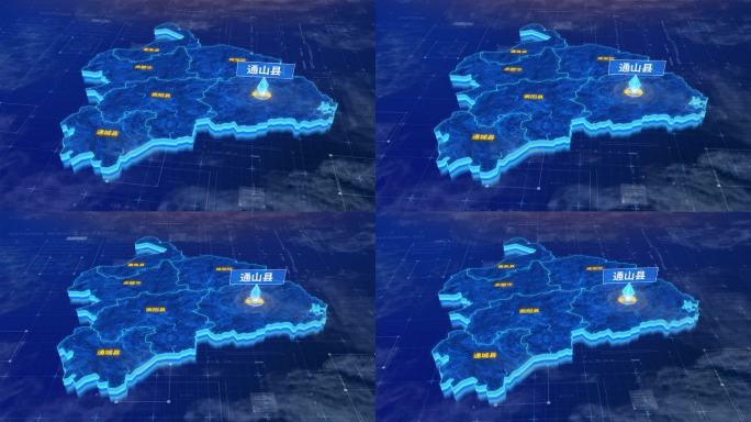 咸宁市通山县蓝色三维科技区位地图