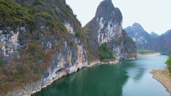 桂林山水漓江自然风光喀斯特地貌航拍