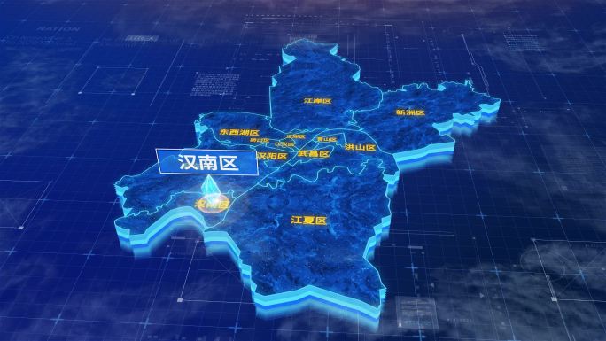 武汉市汉南区蓝色三维科技区位地图