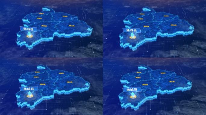 咸宁市通城县蓝色三维科技区位地图