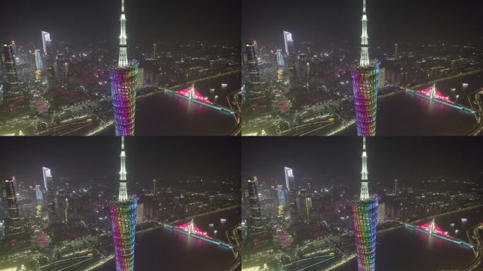 后移航拍小蛮腰夜景2kHDR原片