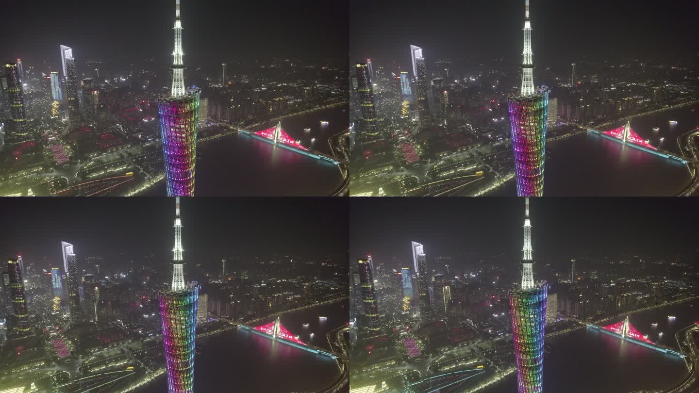 后移航拍小蛮腰夜景2kHDR原片