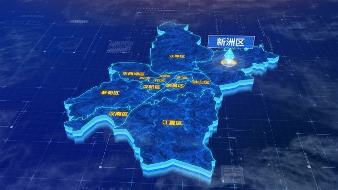 武汉市新洲区蓝色三维科技区位地图