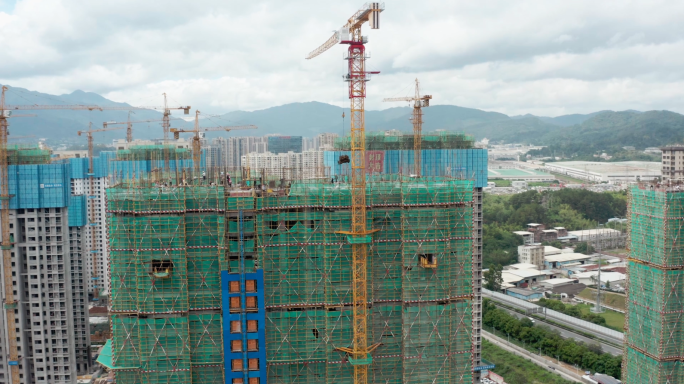 中国速度建设大楼城市建设施工建筑航拍