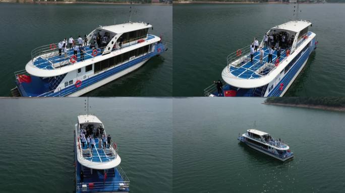金海湖风景区航拍游船