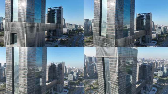 4K原素材-航拍上海上海证券交易所新大楼