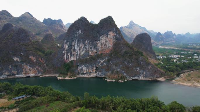 桂林山水漓江自然风光喀斯特地貌航拍