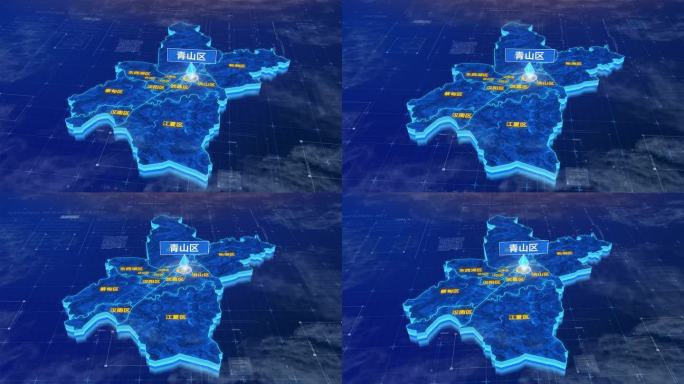 武汉市青山区蓝色三维科技区位地图