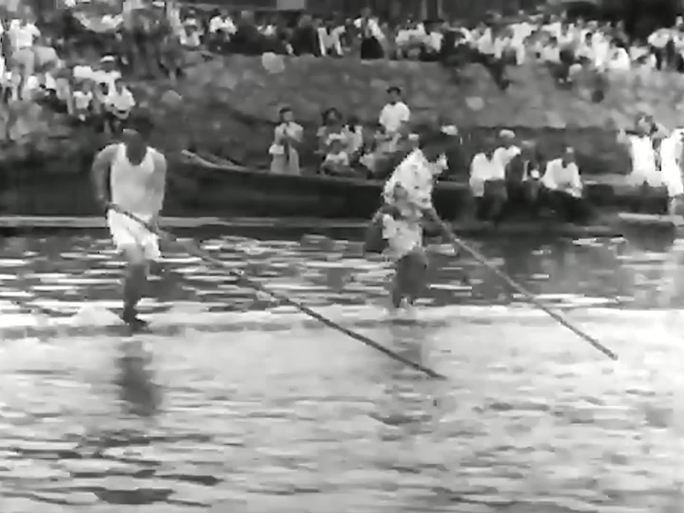 1953年日本 纪念海洋日活动 木筏比赛
