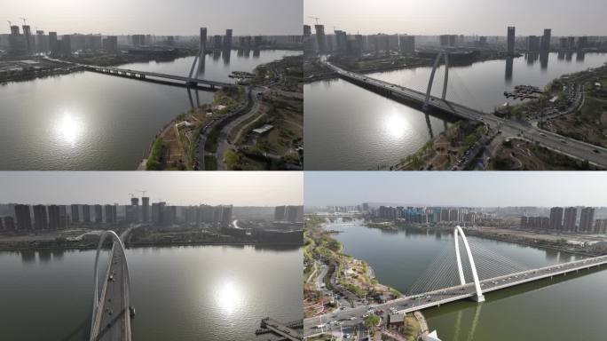 西安彩虹桥浐河4K原素材