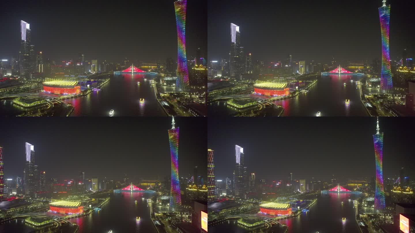 广州CBD夜景往后拉升，5kHDR原片