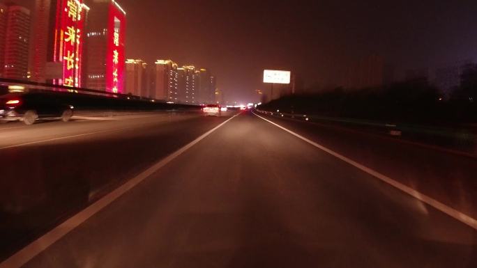 城市道路高架桥夜景拍摄