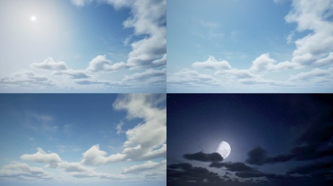 天空 云 从白天到晚上