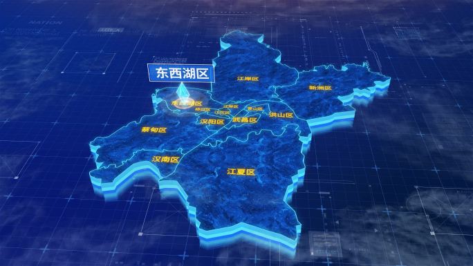 武汉市东西湖区蓝色三维科技区位地图