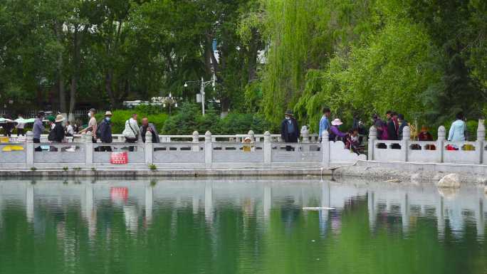 宗角禄康公园生态湖 西藏旅游 高原生态