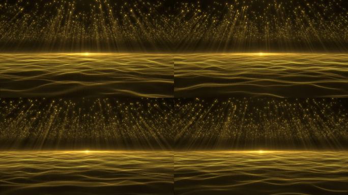 金色粒子射光流