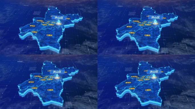 武汉市洪山区蓝色三维科技区位地图