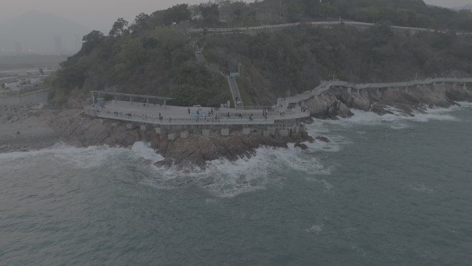 深圳盐田大梅沙海边航拍绿道4K