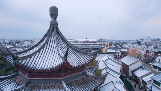 苏州山塘街江南雪景