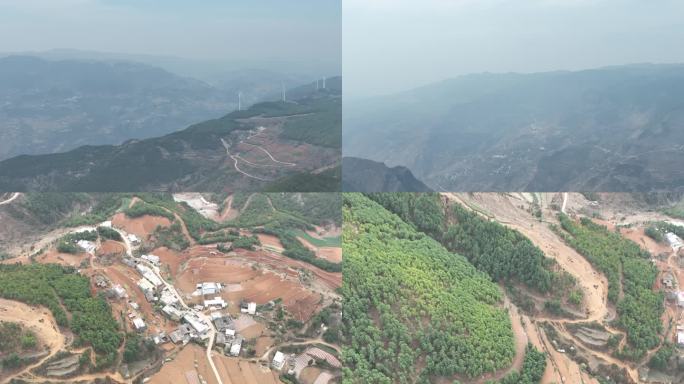 航拍横断山脉高山峡谷梯田4K