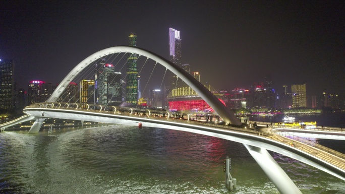 广州海心桥抬升珠江新城夜景5kHDR原片