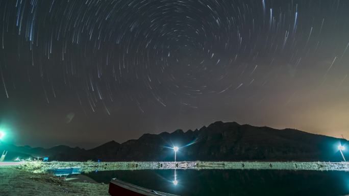 河北易水湖星空星轨延时摄影