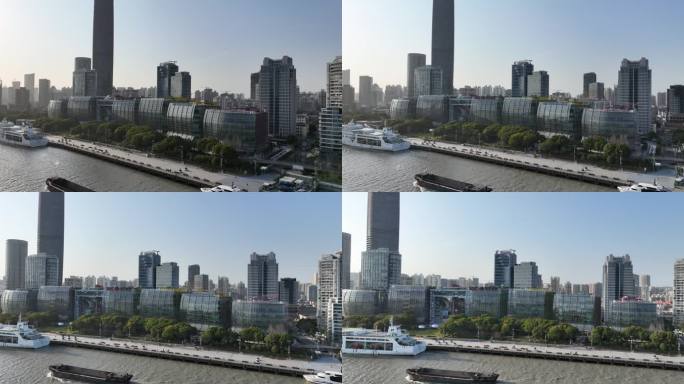 5K原素材-航拍上海虹口北外滩国客中心