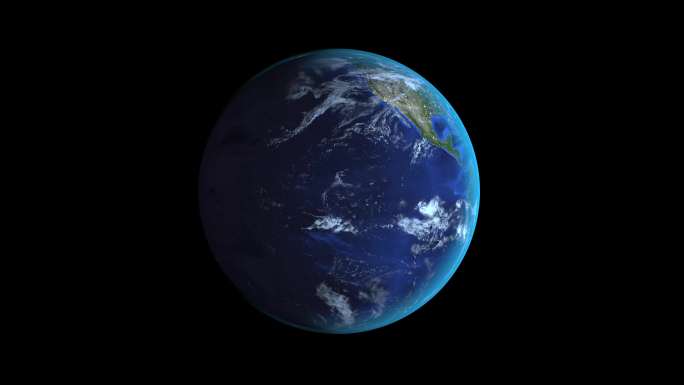 原创8K蔚蓝地球旋转三维动画