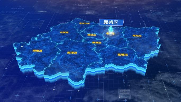 襄阳市襄州区蓝色三维科技区位地图
