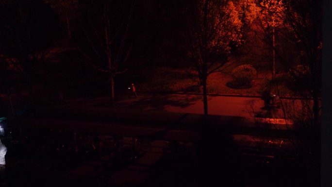 路灯 暖色路灯 夜晚大学校园 大学夜景