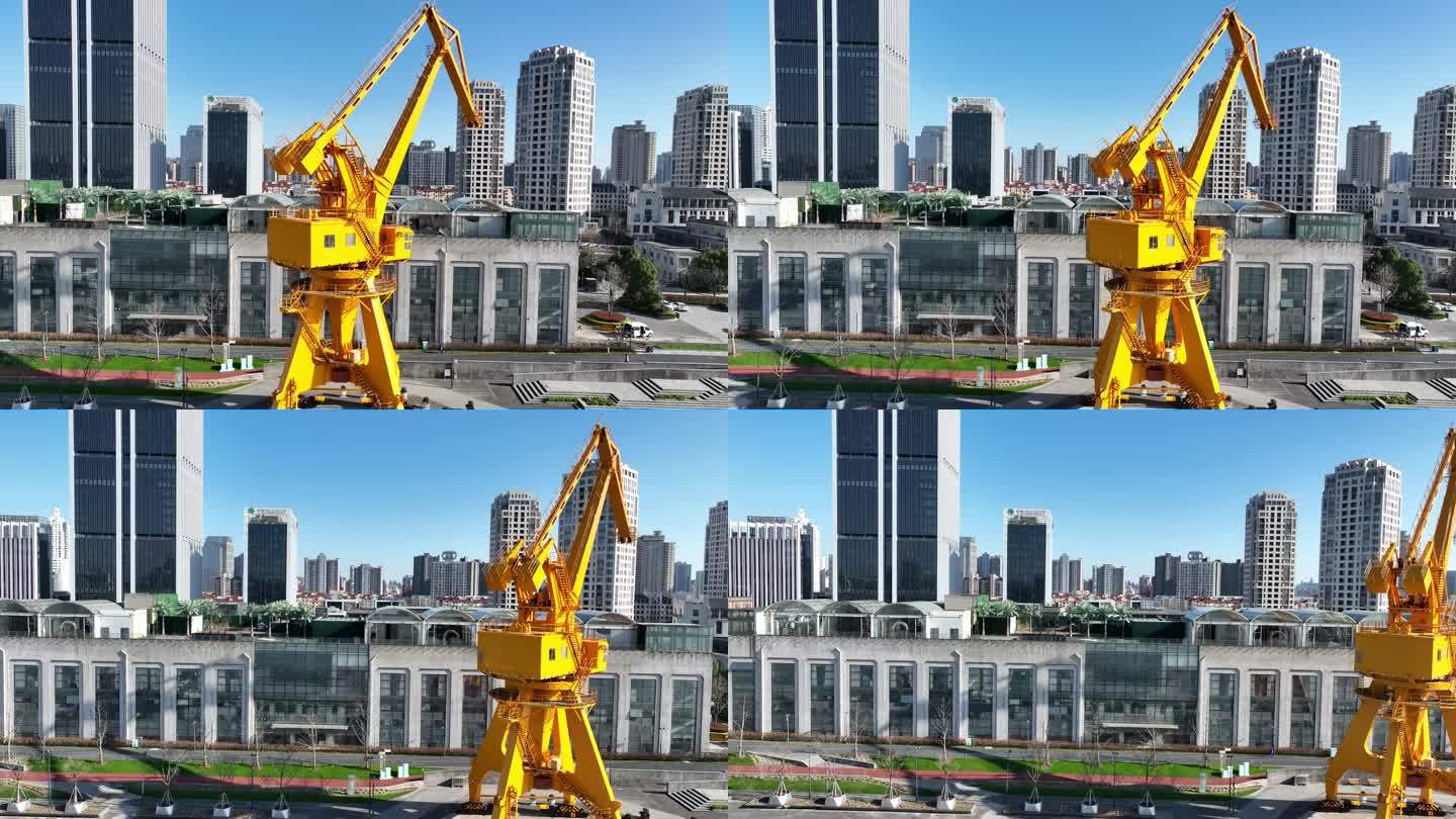 4K原素材-上海黄浦江工业遗址、民生码头