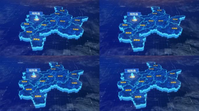 郴州市桂阳县蓝色三维科技区位地图