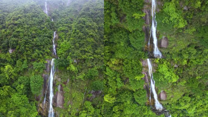 郊外悬崖峭壁的流水瀑布4K航拍