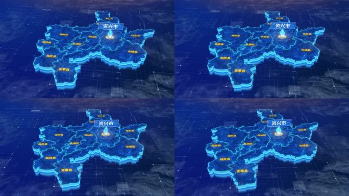 郴州市资兴市蓝色三维科技区位地图